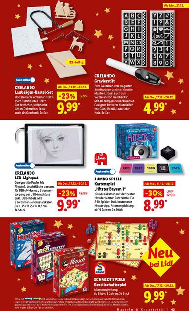 Prospekt Lidl - Lidl - Entdecke zahlreiche Geschenkideen gültig ab 19.10. bis 24.12. - seite 43