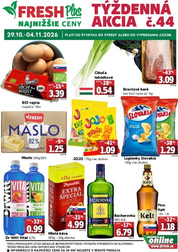 Leták FRESH - Fresh Plus od 29.10. do 04.11. - strana 1