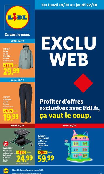 Catalogue Lidl - Lidl - Exclu Web valable dès le 19/10 au 22/10 - page 1
