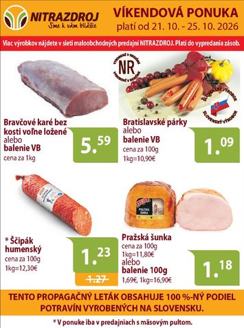 Leták Nitrazdroj - Nitrazdroj - Víkendové ceny od 21.10. do 25.10. - strana 1
