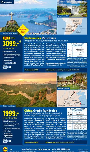 Prospekt Lidl - Lidl - Reise-Highlights gültig ab 14.10. bis 15.11. - seite 22