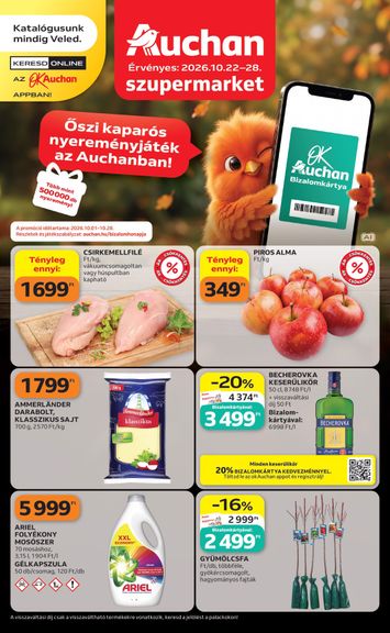 Akciós újság Auchan - Auchan szupermarket érvényes 10.22.-tól 10.28.-ig - 1 oldal