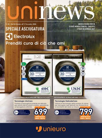 Volantino Unieuro - Unieuro - Speciale Asciugatura valido dal 16/10 al 01/11 - pagina 1
