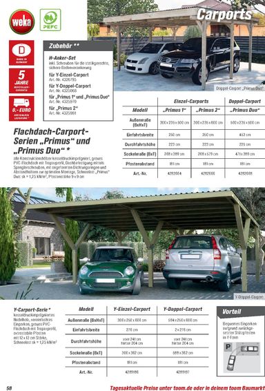 Prospekt toom - Toom - Gartenhäuser & Carports gültig ab 01.03. bis 31.12. - seite 58