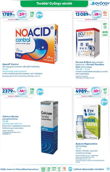 Akciós újság Gyöngy Patikák - Gyöngy Patikák érvényes 10.01.-tól 10.31.-ig - 19 oldal