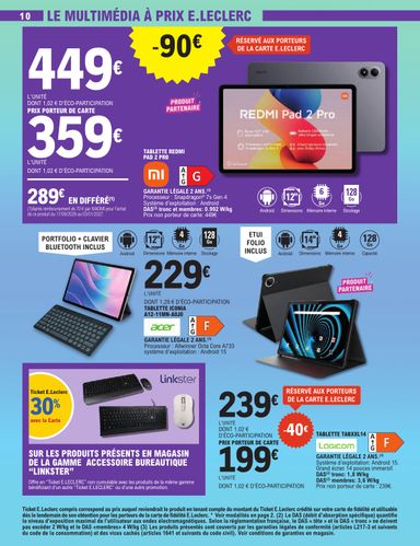 Catalogue E.Leclerc - E.Leclerc - Spécial high-tech valable dès le 27/10 au 07/11 - page 10