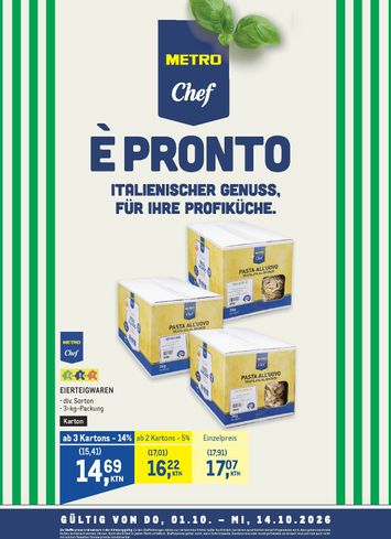 METRO-Flugblatt - Metro - Chef Taglierini No 4 gültig ab 01.10. bis 14.10. - seite 1