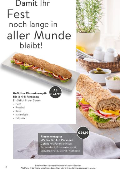 INTERSPAR-Flugblatt - INTERSPAR - Party Service gültig ab 01.03. bis 31.12. - seite 14