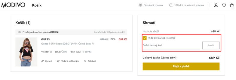Modivo slevový kód