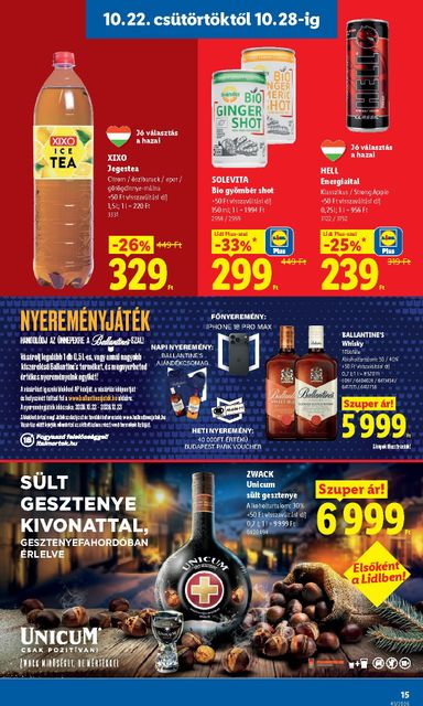 Akciós újság Lidl - Lidl érvényes 10.22.-tól 10.28.-ig - 15 oldal