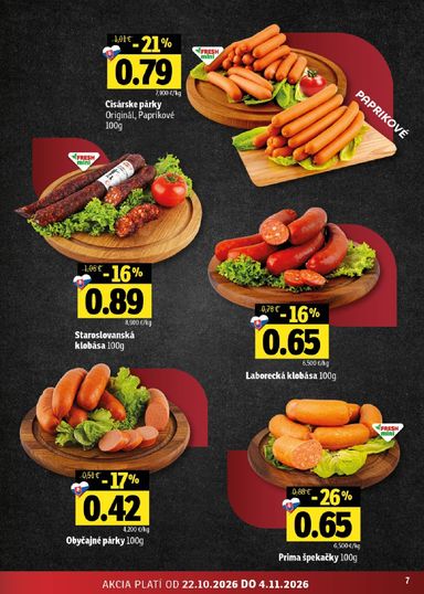 Leták FRESH - Fresh - Stredné a západné Slovensko od 22.10. do 04.11. - strana 7