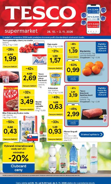 Leták Tesco - Tesco supermarket od 28.10. do 03.11. - strana 1