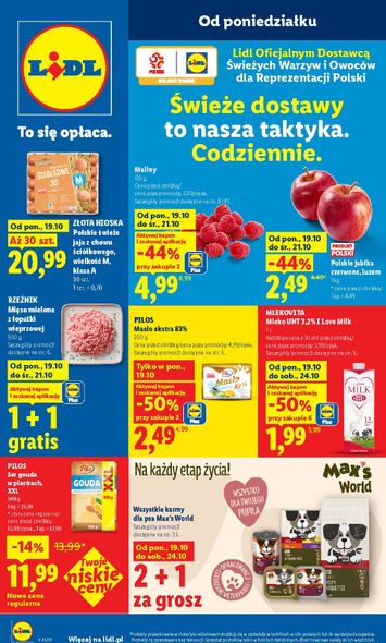 Leták Lidl Polsko - Lidl Polsko od 19.10. do 21.10. - strana 1
