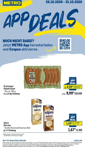 Prospekt METRO - Metro - App Deals gültig ab 26.10. bis 31.10. - seite 1