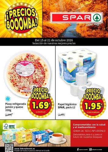Folleto SPAR - SPAR - Precios Booomba del 15/10 al 21/10 - página 1