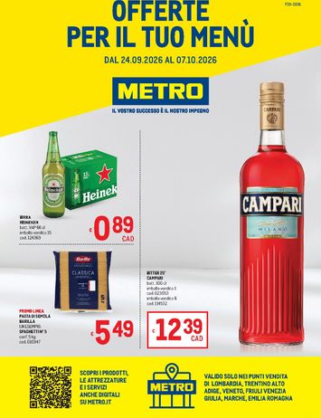 Volantino METRO - Metro - Lombardia, Trentino Alto Adige, Veneto, Friuli Venezia Giulia, Marche, Emilia Romagna valido dal 24/09 al 07/10 - pagina 1