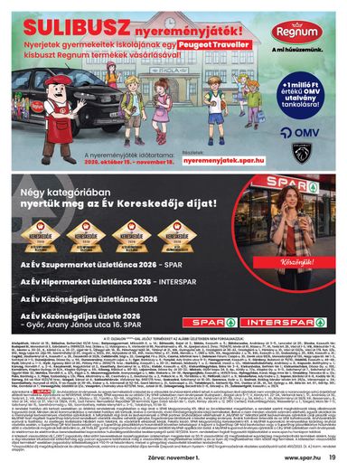 Akciós újság Spar - SPAR érvényes 10.29.-tól 11.04.-ig - 19 oldal