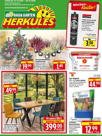 Prospekt Herkules - Herkules - Bau & Garten gültig ab 19.10. bis 24.10. - seite 1
