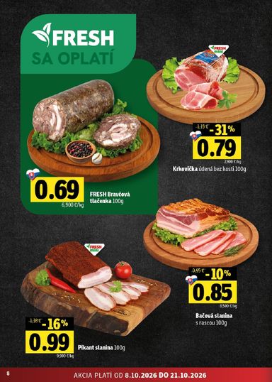 Leták FRESH - Fresh - Východné Slovensko od 08.10. do 21.10. - strana 8