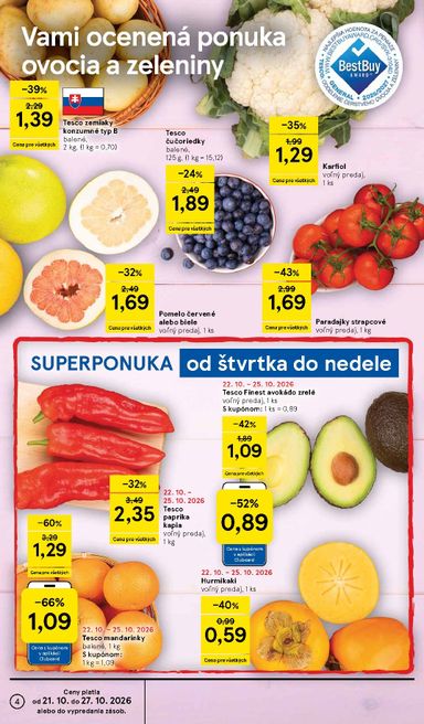 Leták Tesco - Tesco supermarket od 21.10. do 27.10. - strana 4