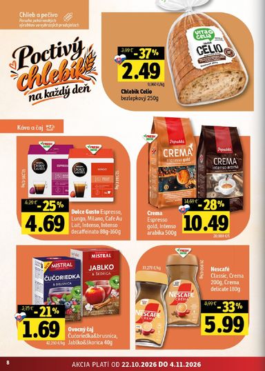 Leták FRESH - Fresh - Stredné a západné Slovensko od 22.10. do 04.11. - strana 8
