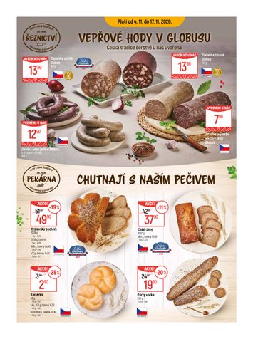 Leták Globus - Globus - Řeznictví od 04.11. do 17.11. - strana 1