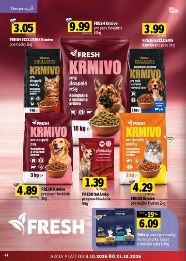 Leták FRESH - Fresh - Východné Slovensko od 08.10. do 21.10. - strana 44