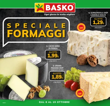 Volantino Basko - Basko - Speciale Formaggi valido dal 06/10 al 19/10 - pagina 1