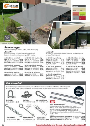 Prospekt toom - Toom - Gartenmöbel & Solar-Leuchten gültig ab 01.03. bis 31.12. - seite 94