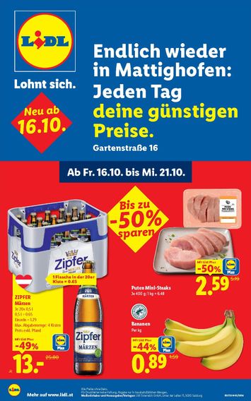 Lidl-Flugblatt - Lidl - Lohnt sich gültig ab 16.10. bis 21.10. - seite 1