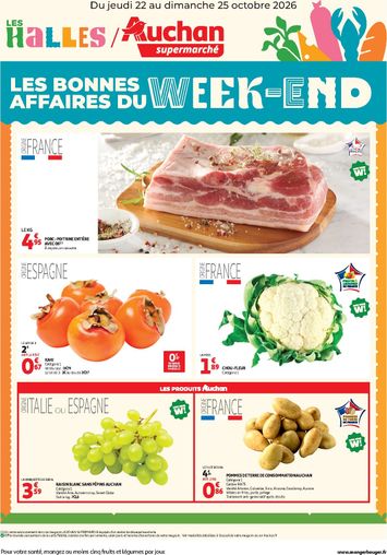 Catalogue Auchan - Auchan - Bons plans du week end - Supermarché valable dès le 22/10 au 25/10 - page 1