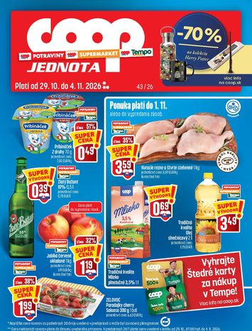 Leták COOP Jednota - COOP Jednota od 29.10. do 04.11. - strana 1