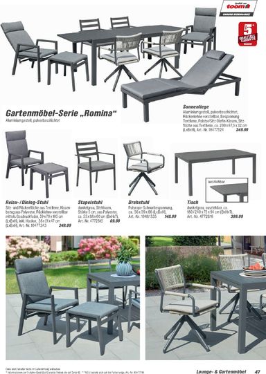 Prospekt toom - Toom - Gartenmöbel & Solar-Leuchten gültig ab 01.03. bis 31.12. - seite 47