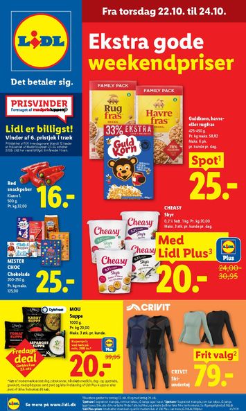 Brochurer Lidl - Lidl - Weekendtilbud gyldig fra 22.10. til 24.10. - side 1