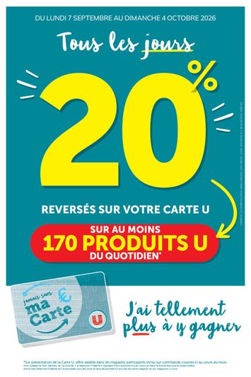 Catalogue Super U - Super U - Ma sélection Carte U Septembre valable dès le 07/09 au 04/10 - page 1